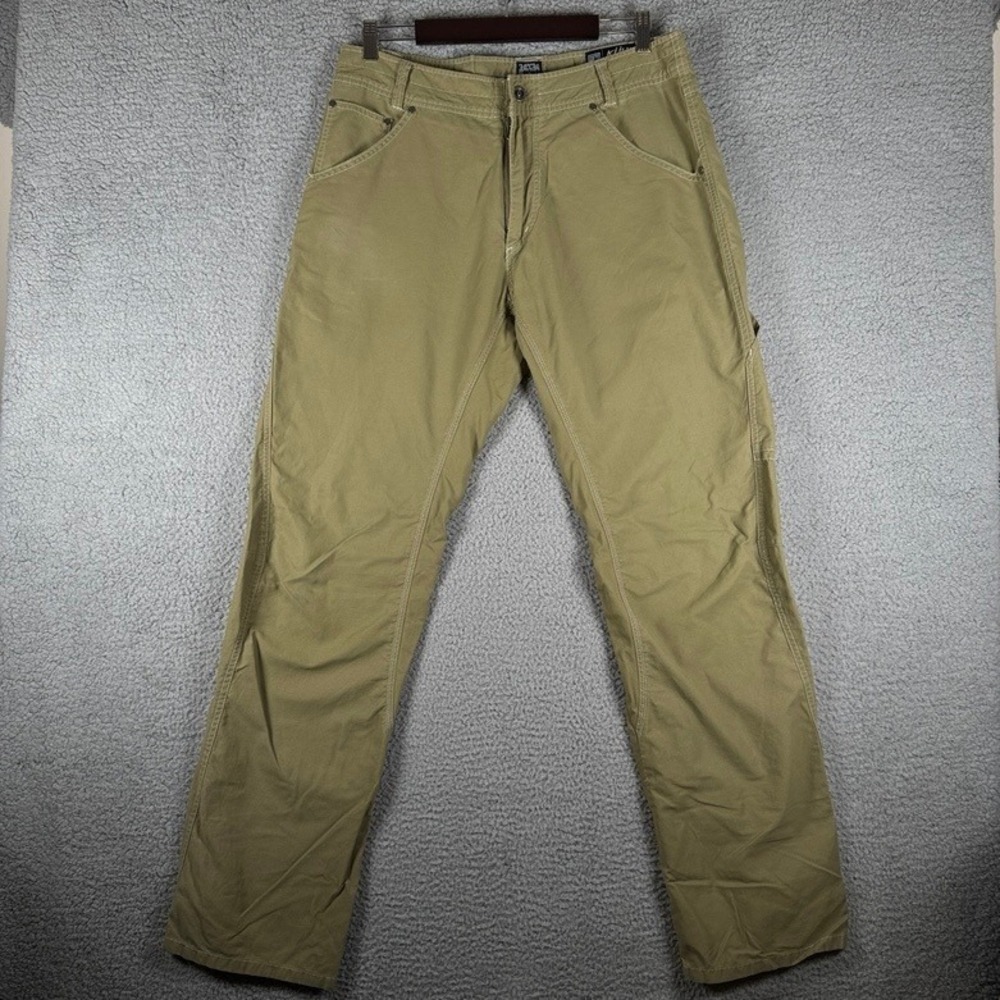 Kuhl Outrage Pants Mens 34x34 Khaki Tan Cotton Blend Work Outdoor Trousers